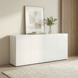 Vida 4 Door 180cm Large White Gloss Sideboard - FurniComp