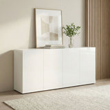 Vida 4 Door 180cm Large White Gloss Sideboard - FurniComp