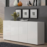 Vida 4 Door 180cm Large White Gloss Sideboard - FurniComp