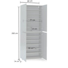 Vida 4 Door 80cm Grey Gloss Tall Shoe Cabinet/Storage Cupboard - FurniComp