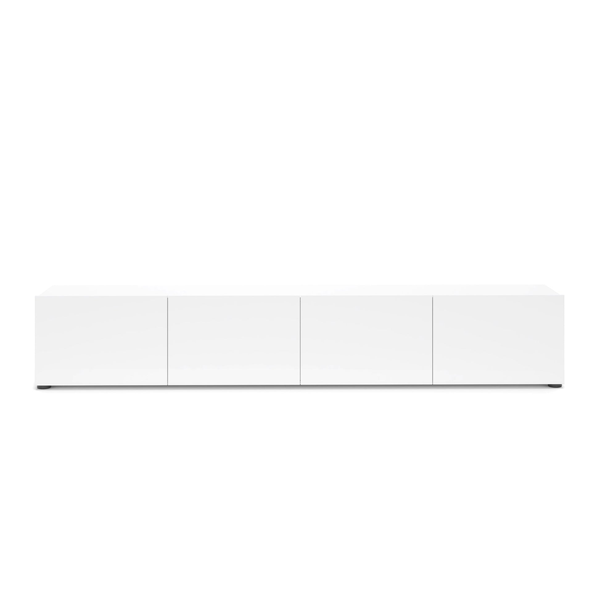 Vida 4 Tilting Door 225cm Large White Gloss TV Stand - FurniComp