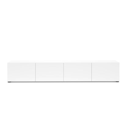 Vida 4 Tilting Door 225cm Large White Gloss TV Stand - FurniComp