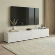 Vida 4 Tilting Door 225cm Large White Gloss TV Stand - FurniComp