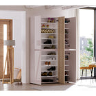 Vida 5 Door 120cm Cashmere & Oak Tall Shoe Cabinet/Storage Cupboard - FurniComp