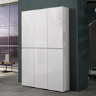 Vida 6 Door 122cm White Gloss Tall Shoe Cabinet/Storage Cupboard - FurniComp