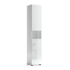Vida 2 Door 34cm White Gloss Tall Free Standing Bathroom Storage Cabinet - FurniComp
