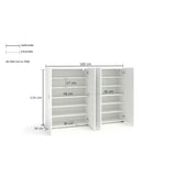 Vida 4 Door 68cm White Gloss Tall Bathroom Storage Cupboard Cabinet - FurniComp