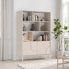 Vienna 100cm 2 Door Tall Cashmere Bookcase - FurniComp