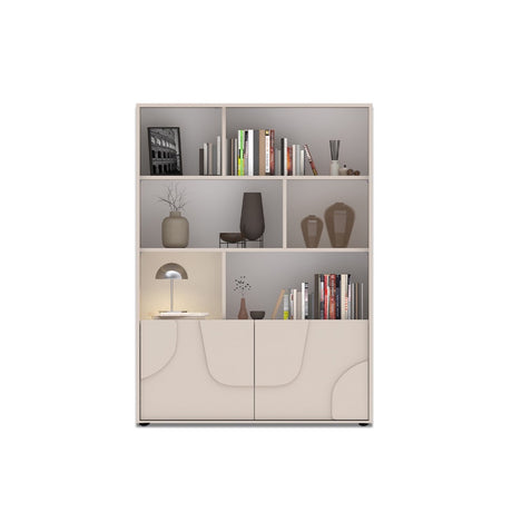 Vienna 100cm 2 Door Tall Cashmere Bookcase - FurniComp