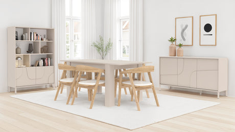 Vienna 100cm 2 Door Tall Cashmere Bookcase - FurniComp