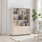 Vienna 100cm 2 Door Tall Cashmere Bookcase - FurniComp