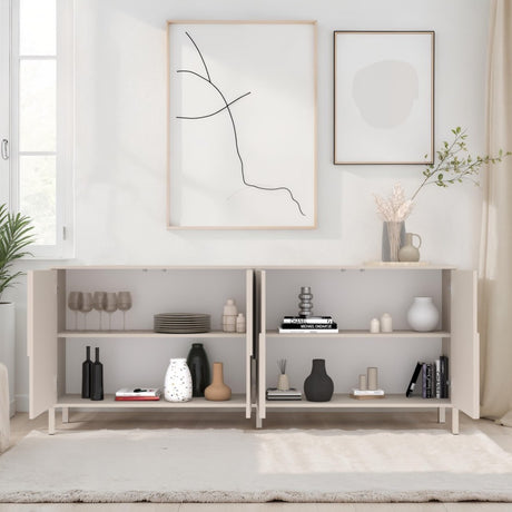 Vienna 210cm 4 Door Large Cashmere Sideboard - FurniComp