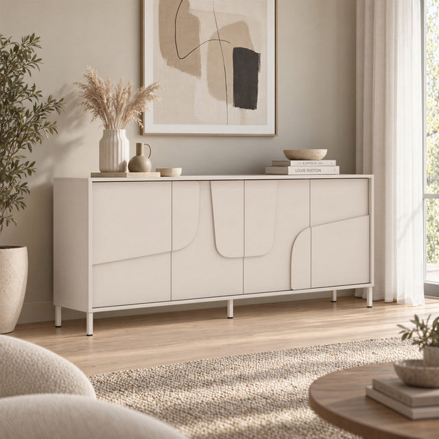 Vienna 210cm 4 Door Large Cashmere Sideboard - FurniComp