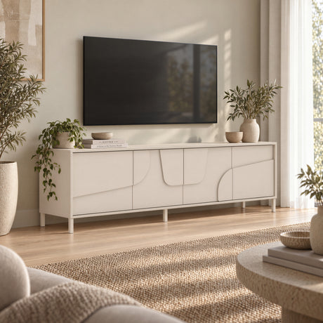 Vienna 210cm 4 Door Large Cashmere TV Unit - FurniComp