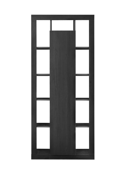 Viola 1 Door Black Oak Bookcase - FurniComp