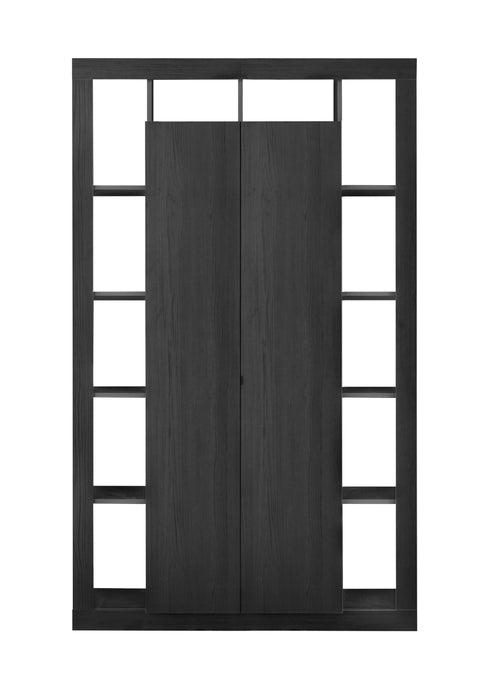 Viola 2 Door Black Oak Large Bookcase - FurniComp