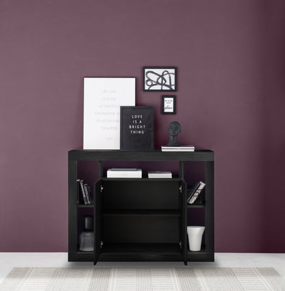 Viola 2 Door Black Oak Small Sideboard - FurniComp