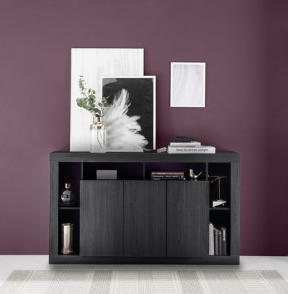 Viola 3 Door 172cm Black Oak Sideboard - FurniComp