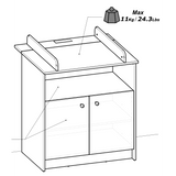 Violet 2 Door Baby Changing Table- Matt White & Kronberg Oak - FurniComp