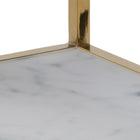 Violet 2 Tier Side Table/Lamp Table- White Marble & Gold - FurniComp