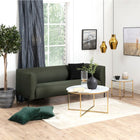 Violet 80cm Round Coffee Table- White Marble & Gold - FurniComp
