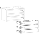 Vivia 3 Drawer White High Gloss 1220mm Free Standing Double Sink Vanity Unit - FurniComp