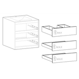 Vivia 3 Drawer White High Gloss 820mm Free Standing Countertop Vanity Unit - FurniComp