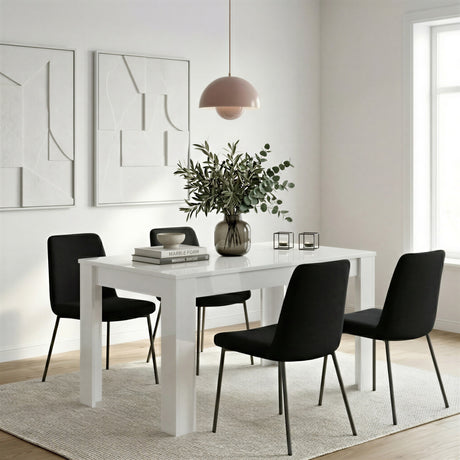 Ashley 137x90cm Extending Dining Table- White Gloss - FurniComp