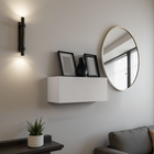 Combo 69cm Horizontal Wall Mounted Cabinet with Flap Door - White Gloss - FurniComp