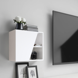 Combo 55cm Floating Wall Cube With Shaped Door - White Gloss COM-18-01 - FurniComp