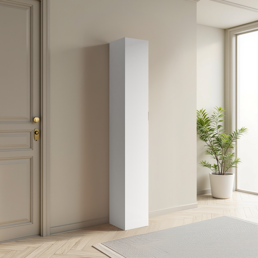 Combo 28cm Slim Multipurpose Storage Cupboard - White Gloss COM-10-01 - FurniComp