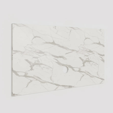 Combo Media Wall Entertainment Unit - White Gloss, Cadiz Oak & White Marble Effect - FurniComp