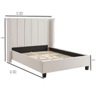 Zaneta Natural Velvet Bed Frame - FurniComp