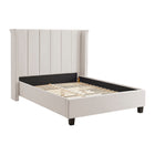 Zaneta Natural Velvet Bed Frame - FurniComp