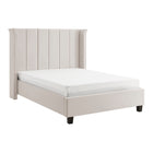 Zaneta Natural Velvet Bed Frame - FurniComp