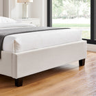 Zaneta Natural Velvet Bed Frame - FurniComp