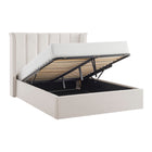 Zaneta Natural Velvet Storage Bed Frame