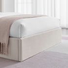 Zaneta Natural Velvet Storage Bed Frame