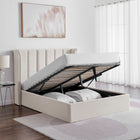 Zaneta Natural Velvet Storage Bed Frame