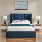 Zaneta Navy Blue Velvet Storage Bed Frame