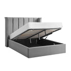 Zaneta Silver Velvet Storage Bed Frame