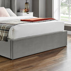 Zaneta Silver Velvet Storage Bed Frame