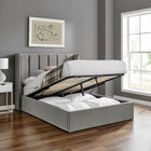 Zaneta Silver Velvet Storage Bed Frame
