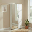 Zurich 2 Door Matt White Large Tall Mirrored Shoe Storage Cabinet - FurniComp