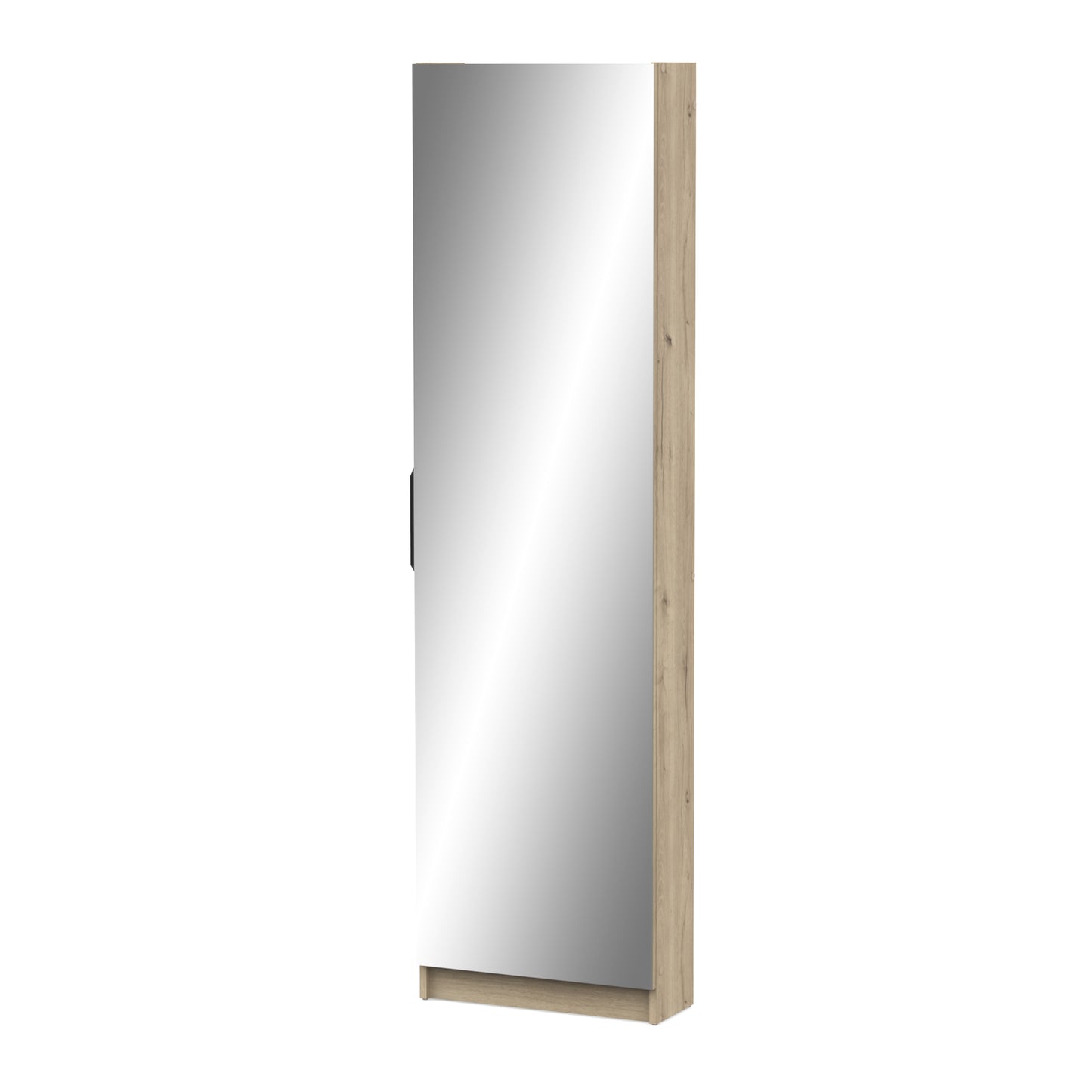 Reflex Royal Oak Tall Mirrored Shoe Cabinet - FurniComp