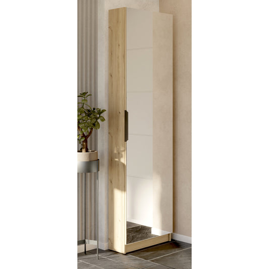 Reflex Royal Oak Tall Mirrored Shoe Cabinet - FurniComp