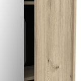 Zurich 2 Door Oak Large Tall Mirrored Shoe Storage Cabinet - FurniComp