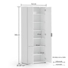Universal Multi-Use White Gloss Tall 2 Door Storage Utility Cupboard Cabinet - FurniComp