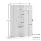 Universal Multi-Use White Gloss Tall 3 Door Storage Utility Cupboard Cabinet - FurniComp