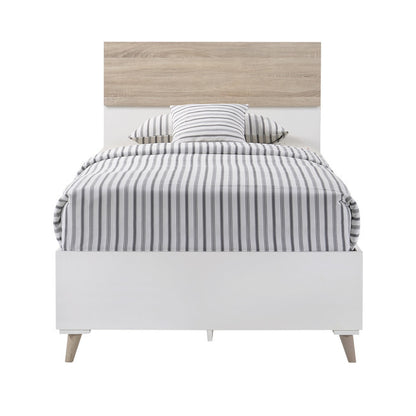 Chester White & Oak Wooden Bed Frame - FurniComp